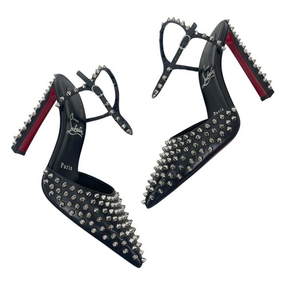 Christian Louboutin Condora Riviera Spike Ankle Strap Pump Black Size 36.5 - Picture 6 of 11